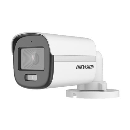 HIKVISION DS-2CE12KF0T-FS Mini Bullet Camera 3K ColorVu,  2.8 mm, 3.6 mm fixed focal lens. 5 MP high performance CMOS, 2960 x 1665 resolution 24/7 color imaging with F1.0 aperture.  White Light Range 40M High quality audio, Built-in mic. Water and du