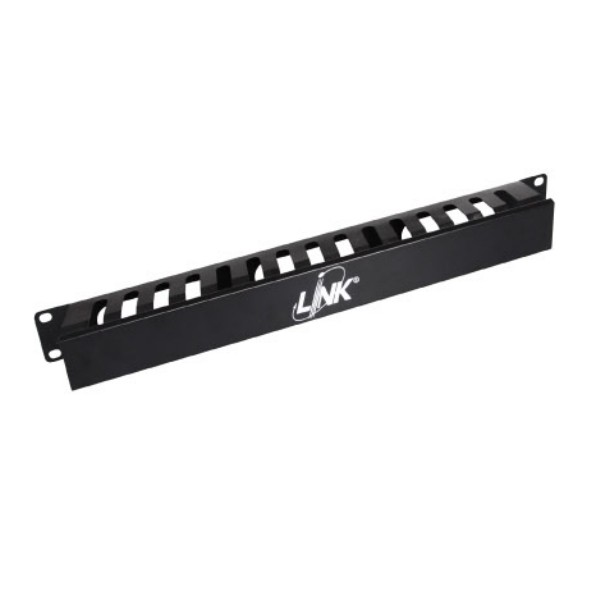 Link US-3053A Cable Management Panel with Cover, SPCC Steel, 1U Rack Mountable